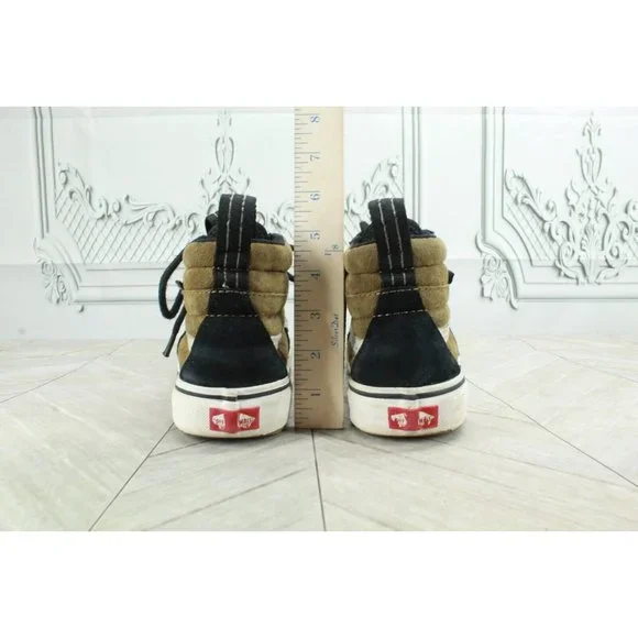 Vans Old Skool Black Leather Lace Up High Top Sneaker Shoes Size 7 - Picture 5 of 8